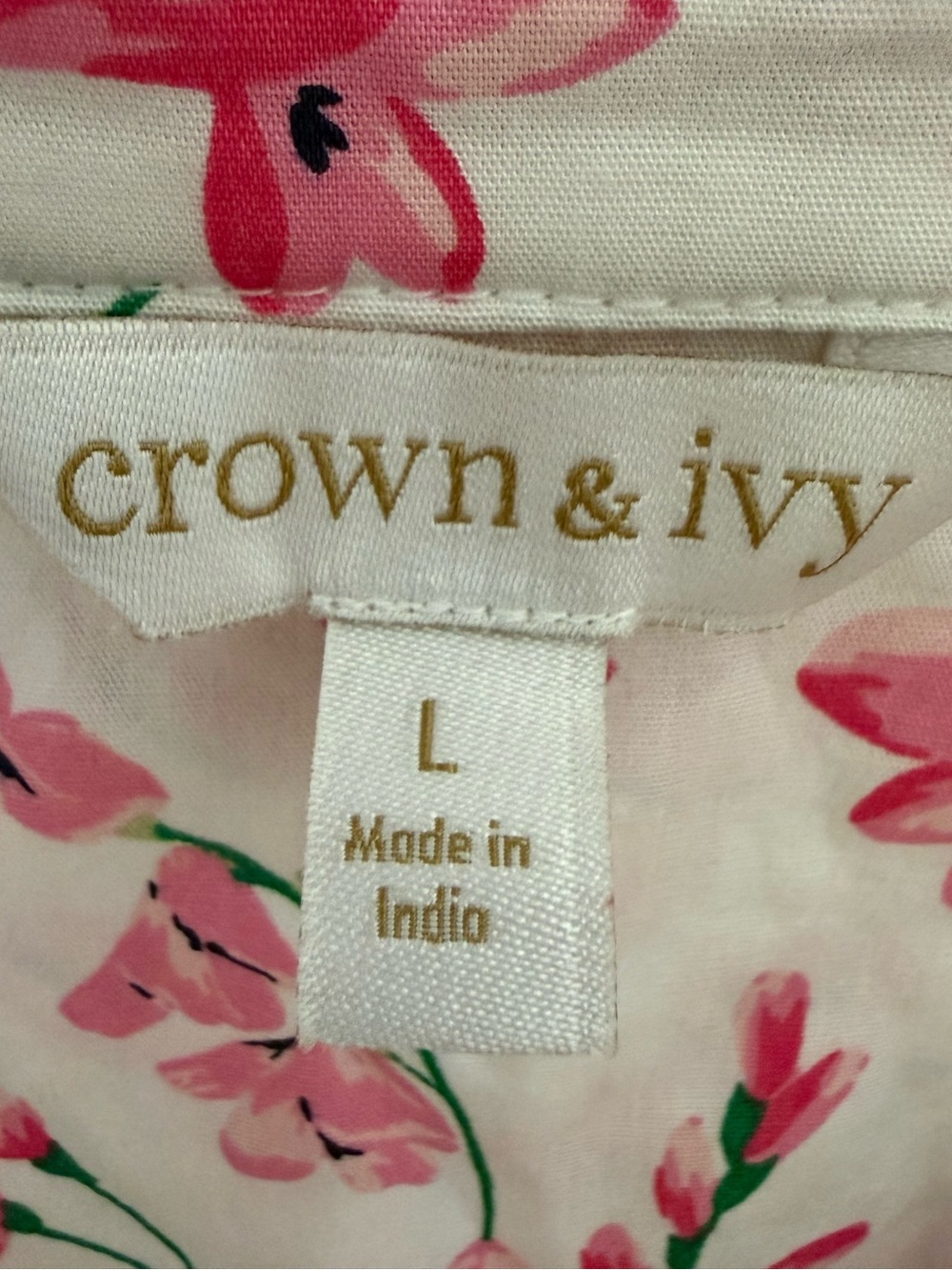 Crown & Ivy Pink Boho Floral Cotton Pocketed Midi Dress - Picture 5 of 6